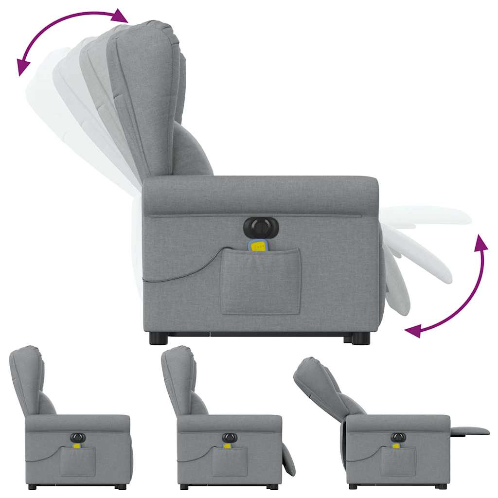 Sta-Op-Massagestoel Stof Lichtgrijs