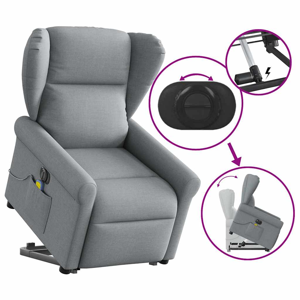 Sta-Op-Massagestoel Stof Lichtgrijs