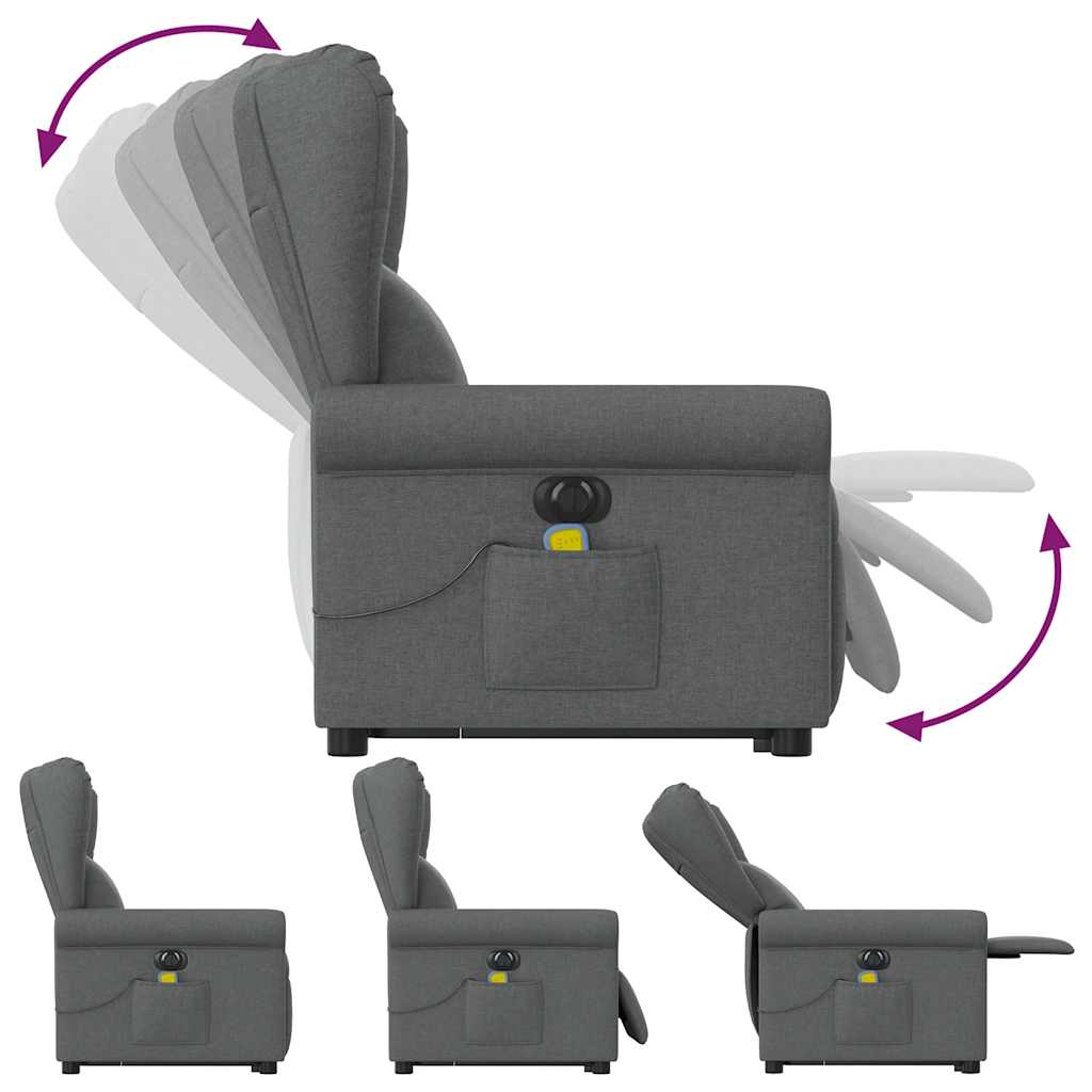 Sta-Op-Massagestoel Stof Donkergrijs