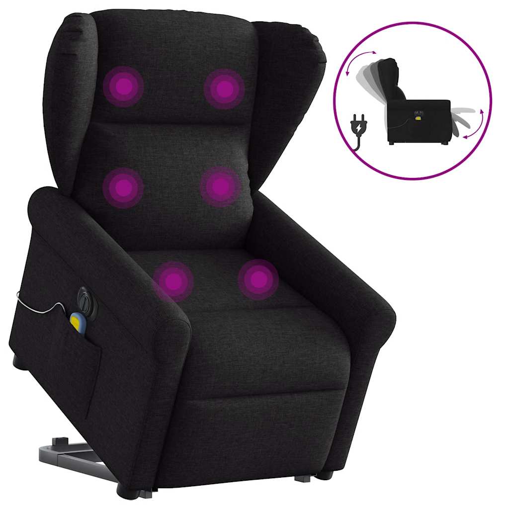 Sta-Op-Massagestoel Stof Zwart