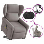 Sta-Op-Massagestoel Stof Taupe