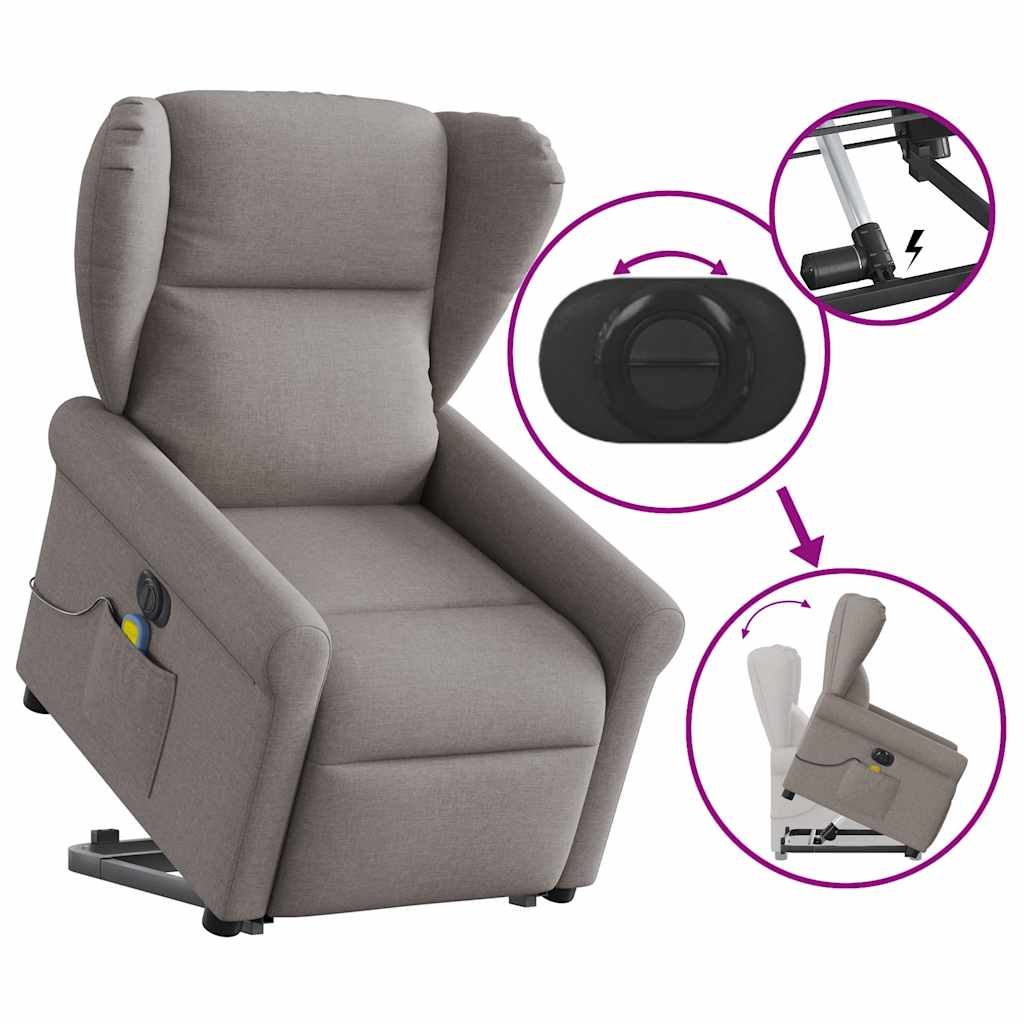 Sta-Op-Massagestoel Stof Taupe