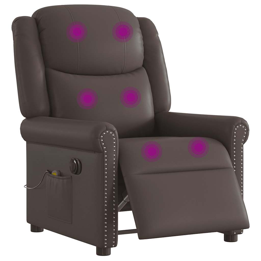 Massagestoel Kunstleer Glanzend Bruin