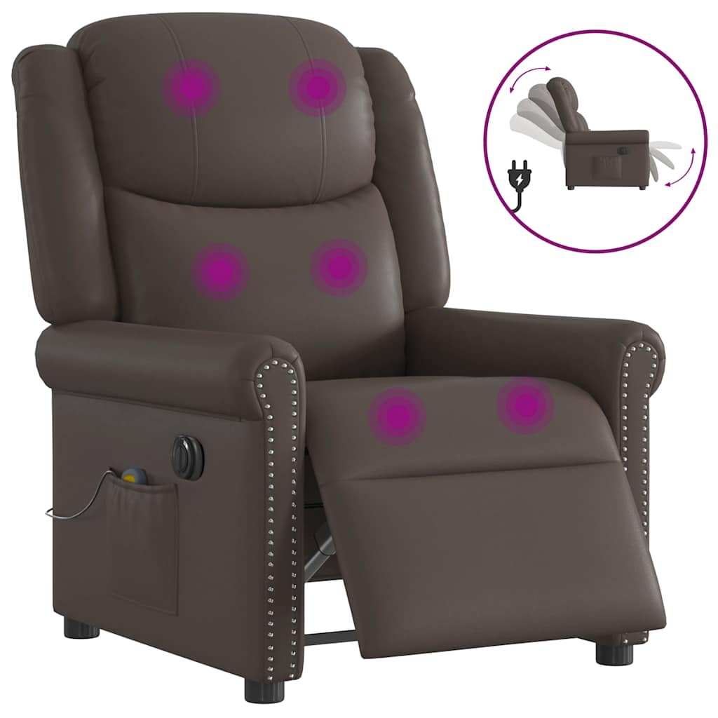 Massagestoel Kunstleer Glanzend Bruin