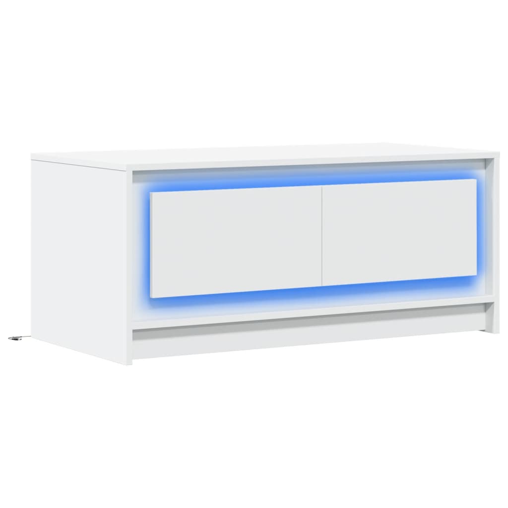 Salontafel Met Led-Verlichting Bewerkt Hout