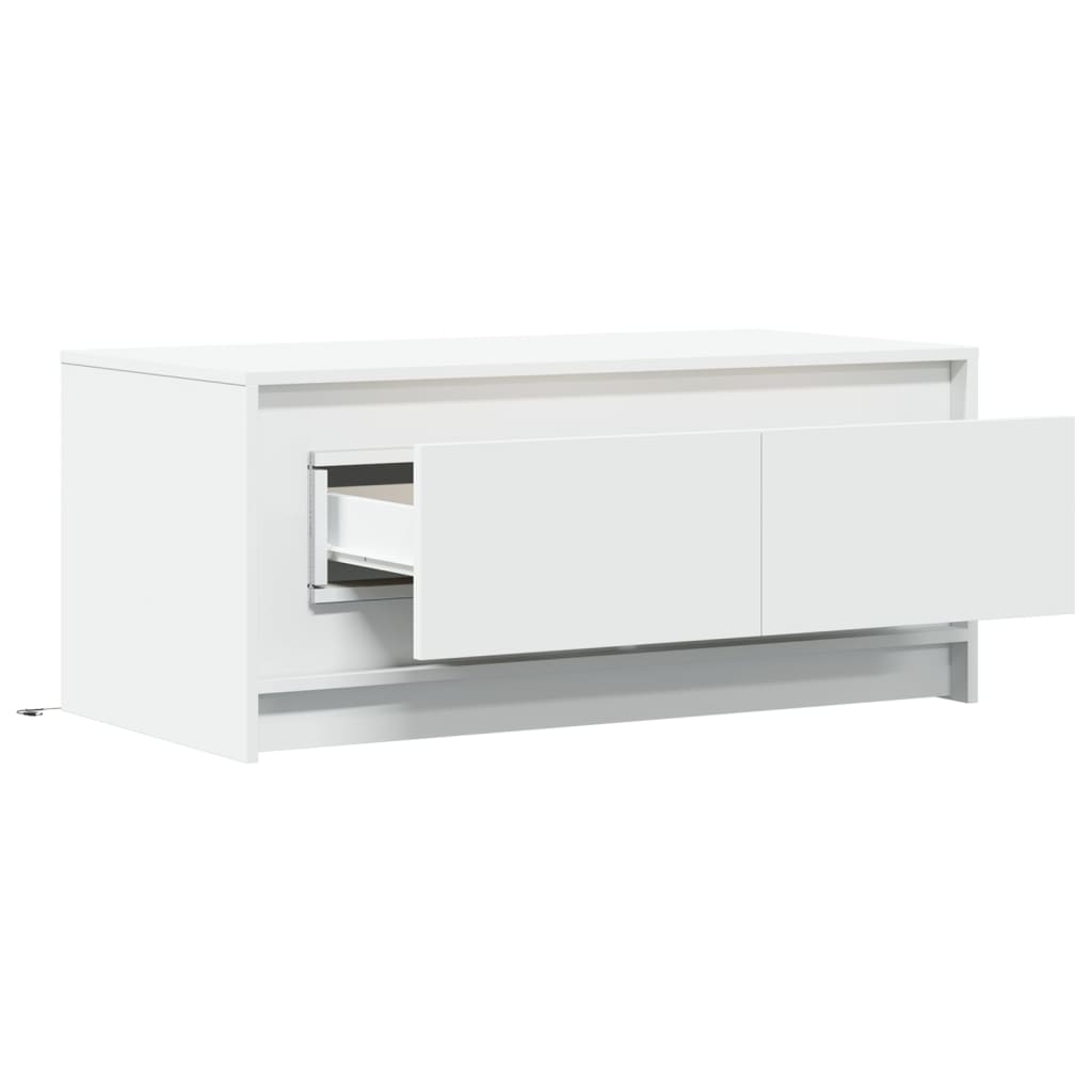 Salontafel Met Led-Verlichting Bewerkt Hout