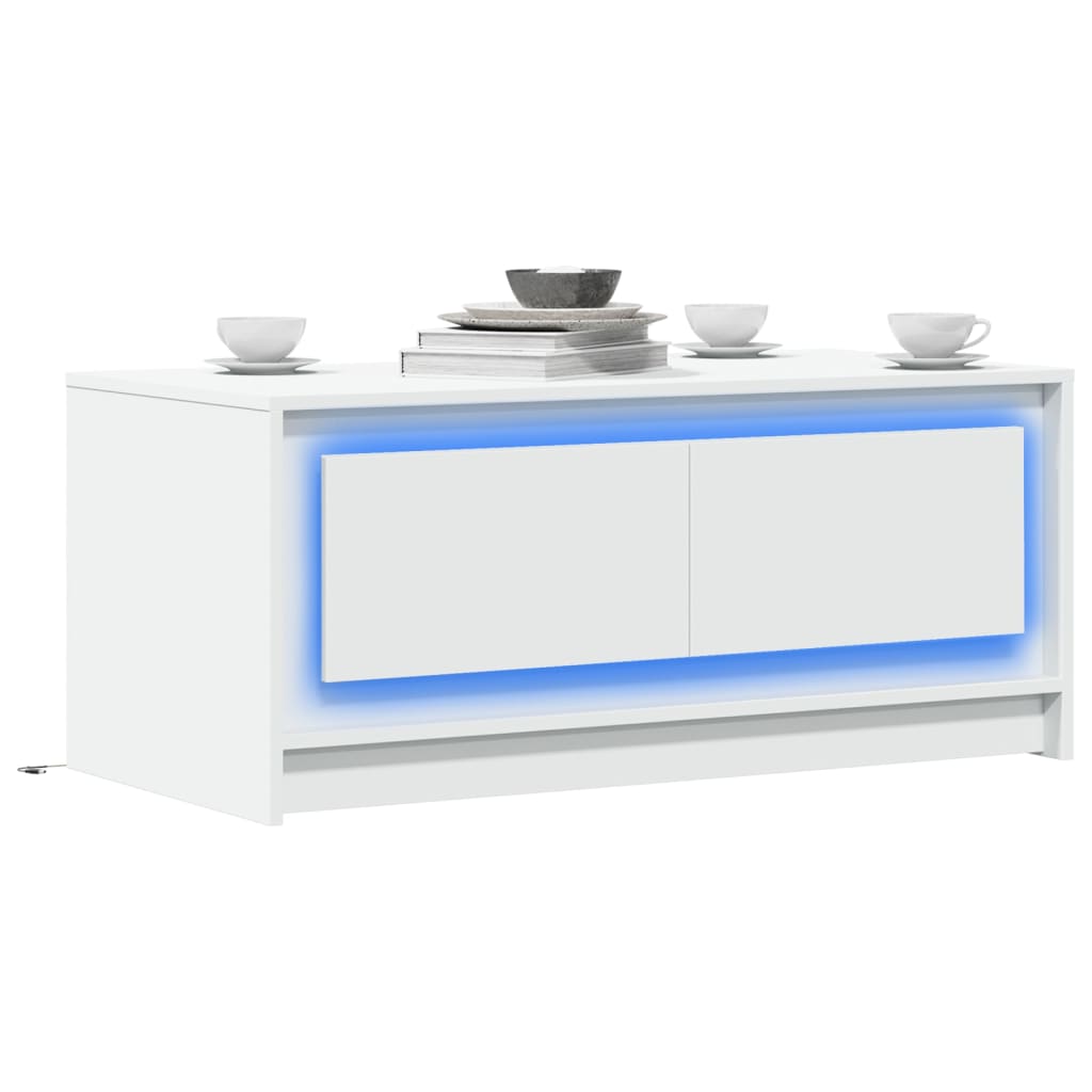 Salontafel Met Led-Verlichting Bewerkt Hout