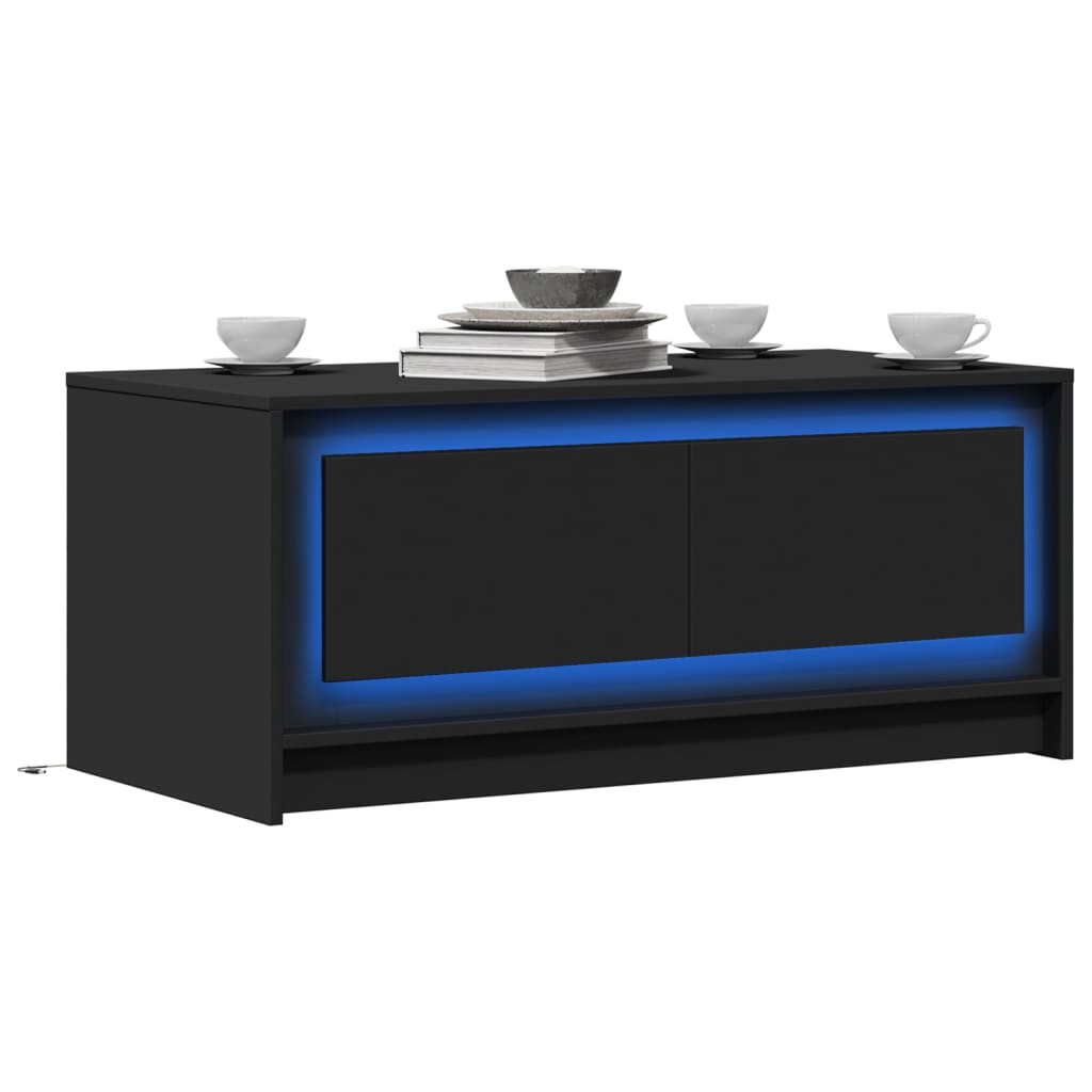 Salontafel Met Led-Verlichting Bewerkt Hout