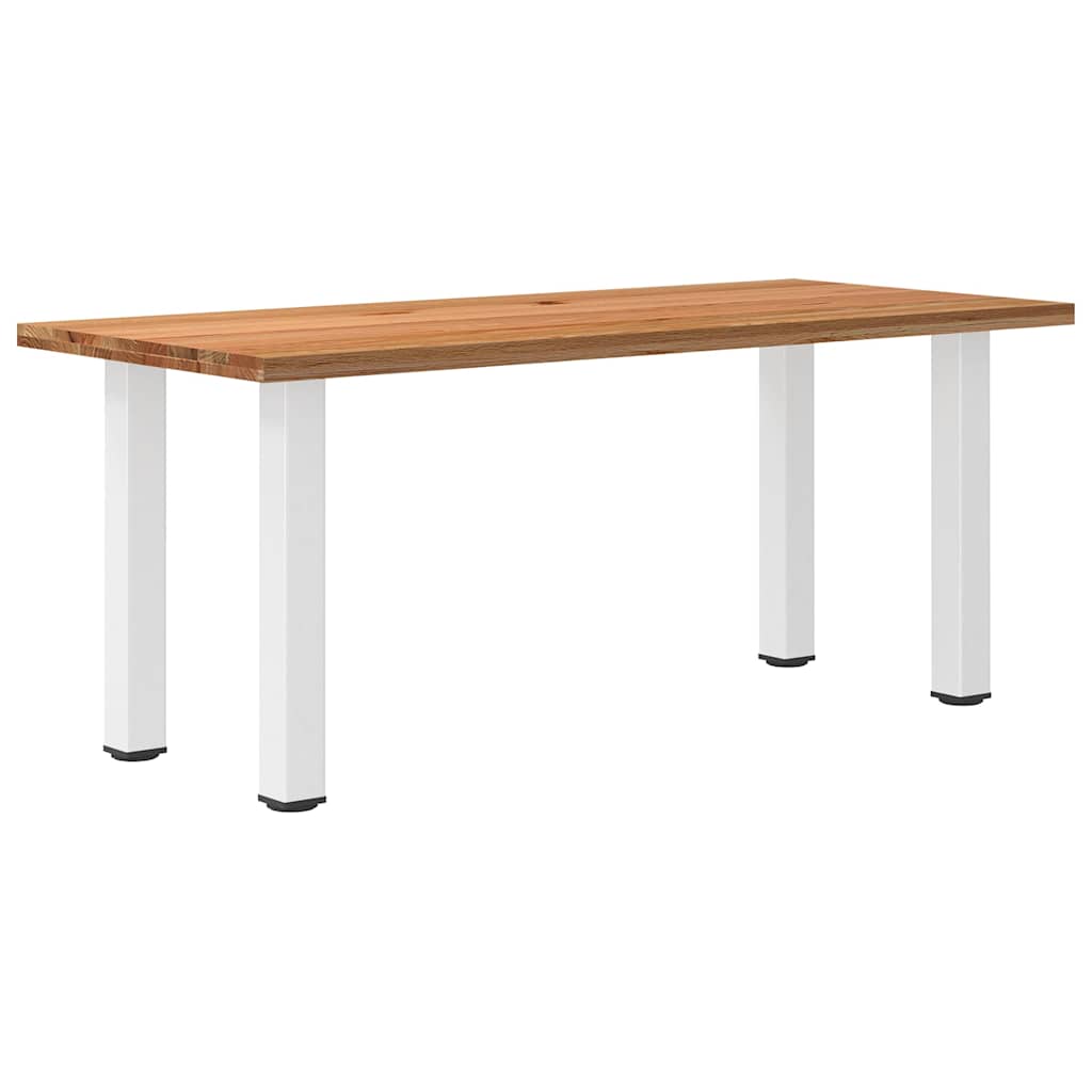 Eettafel Rechthoekig 180X120X74 Cm Massief Eikenhout Lichtbruin Wit