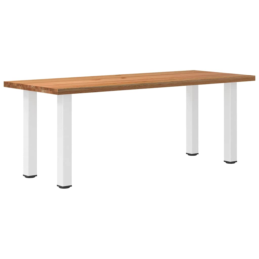 Eettafel Rechthoekig 180X120X74 Cm Massief Eikenhout Lichtbruin Wit