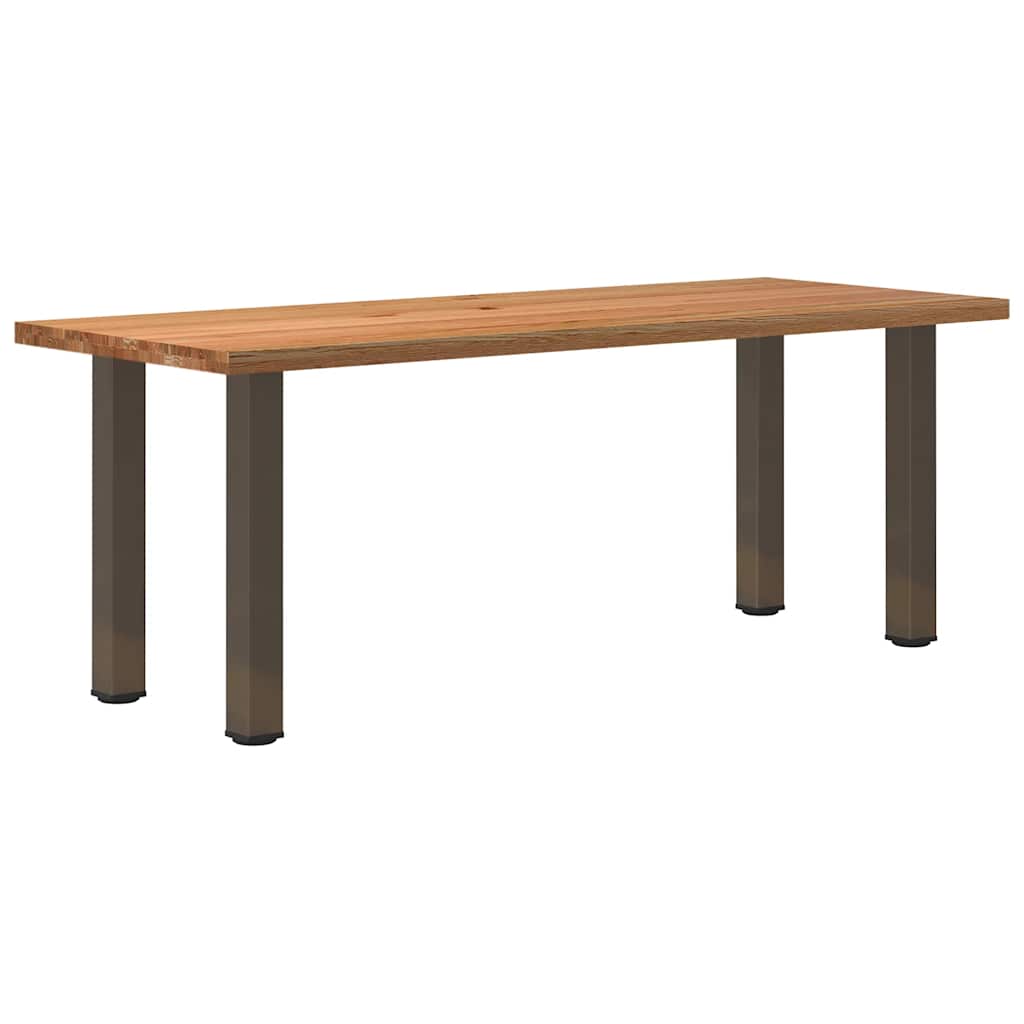 Eettafel Rechthoekig 180X120X74 Cm Massief Eikenhout Lichtbruin Naturel