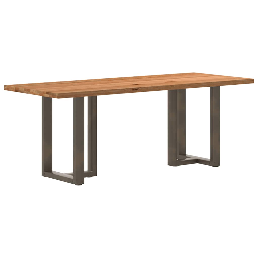 Eettafel Rechthoekig Massief Eikenhout Lichtbruin