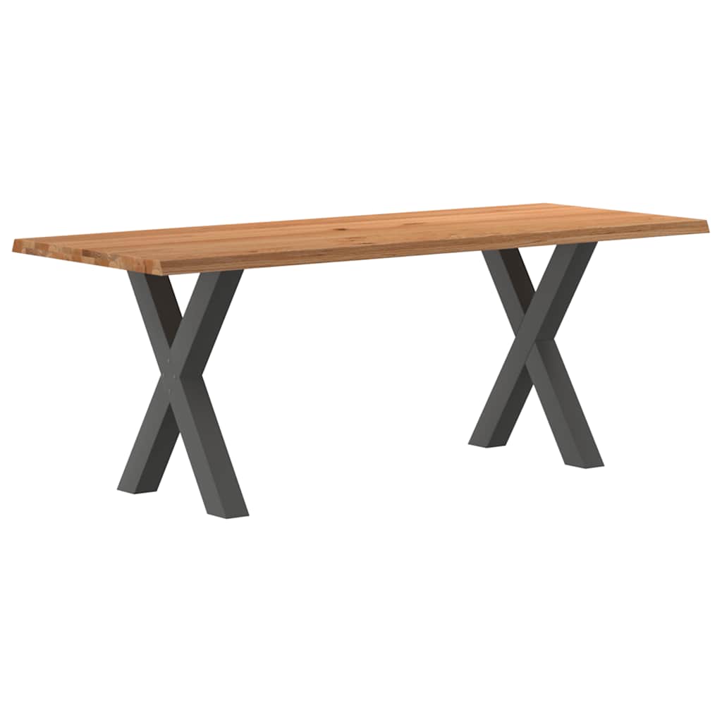 Eettafel Rechthoekig Massief Eikenhout Lichtbruin