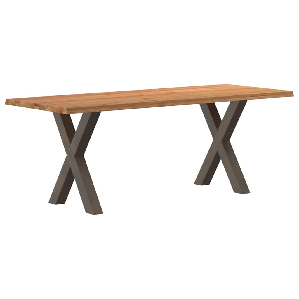 Eettafel Rechthoekig Massief Eikenhout Lichtbruin