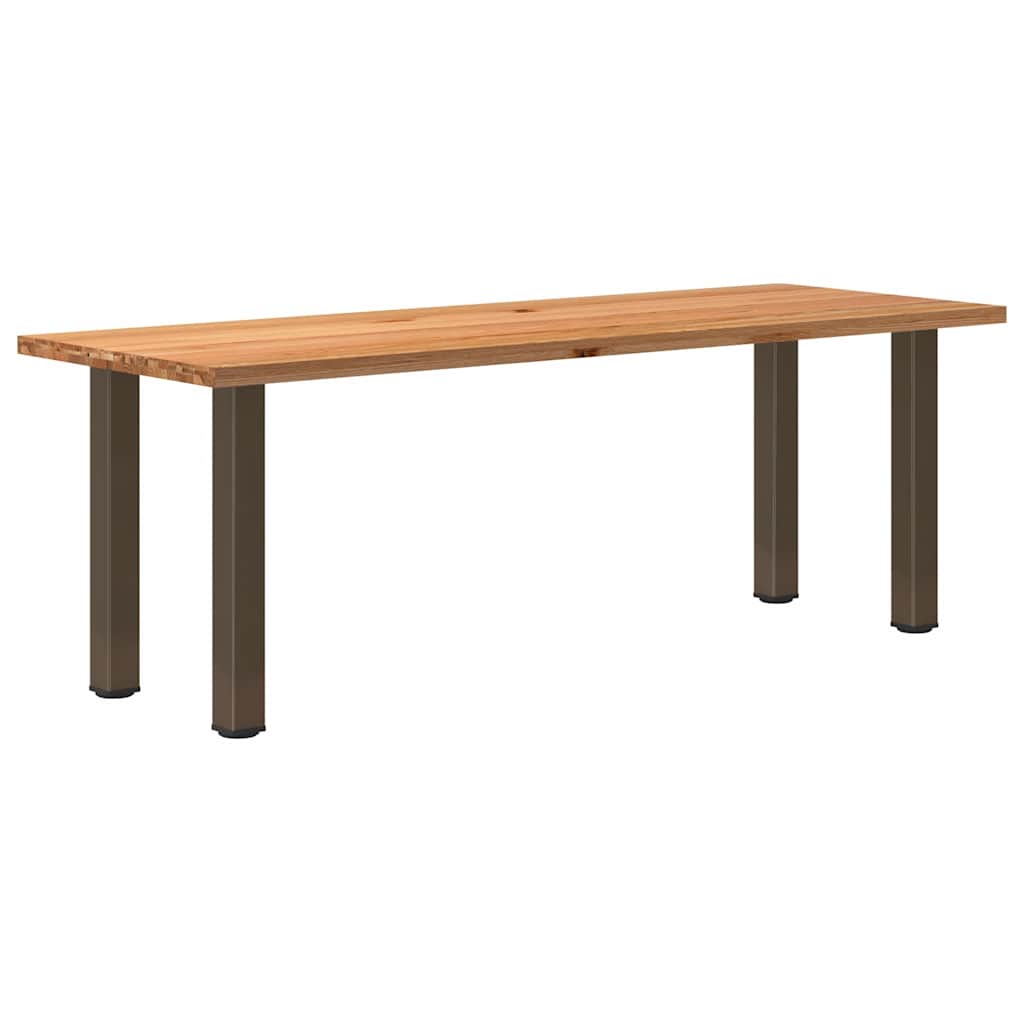 Eettafel Rechthoekig 180X120X74 Cm Massief Eikenhout Lichtbruin Naturel