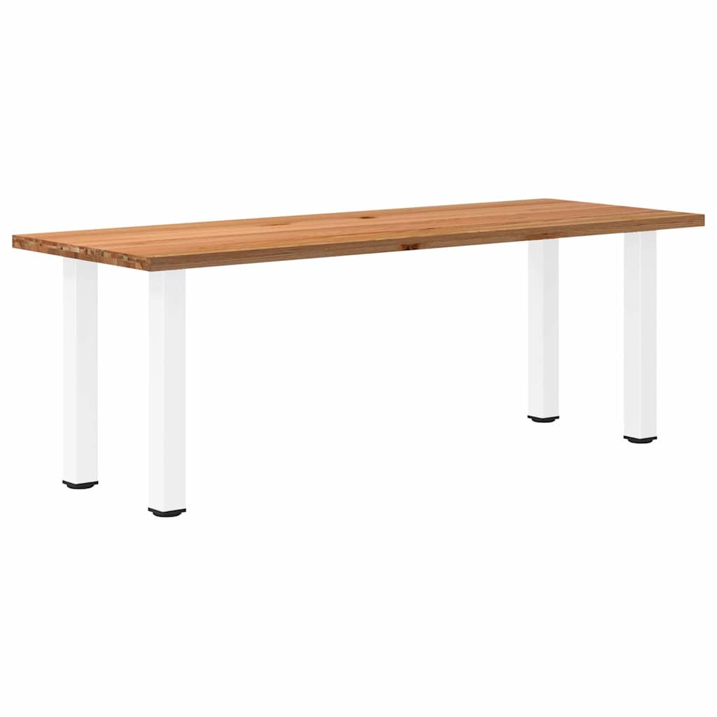 Eettafel Rechthoekig 180X120X74 Cm Massief Eikenhout Lichtbruin Wit