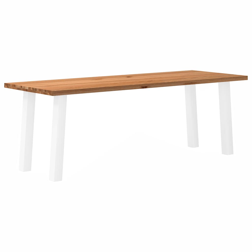 Eettafel Rechthoekig 180X120X74 Cm Massief Eikenhout Lichtbruin Wit