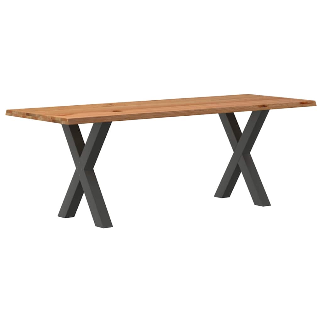 Eettafel Rechthoekig Massief Eikenhout Lichtbruin
