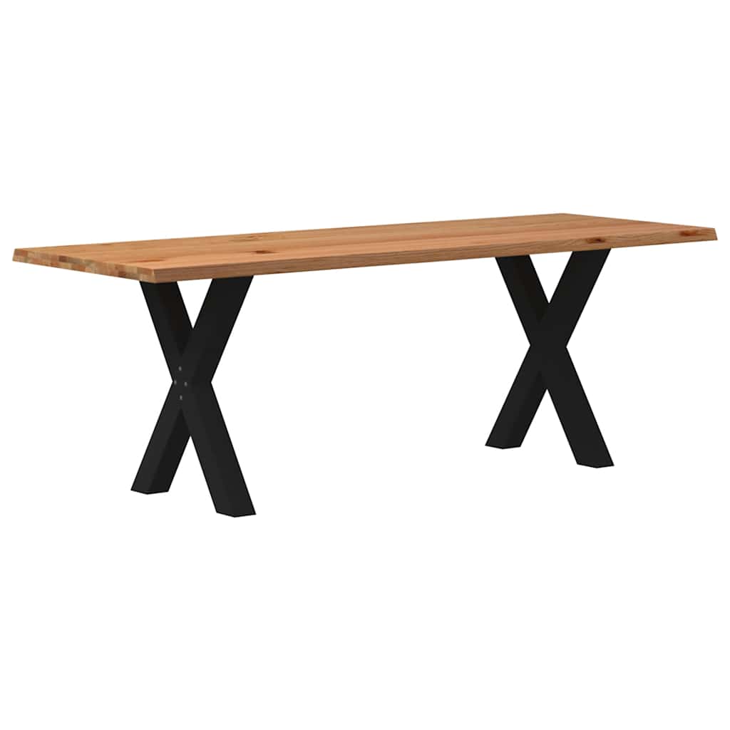 Eettafel Rechthoekig Massief Eikenhout Lichtbruin