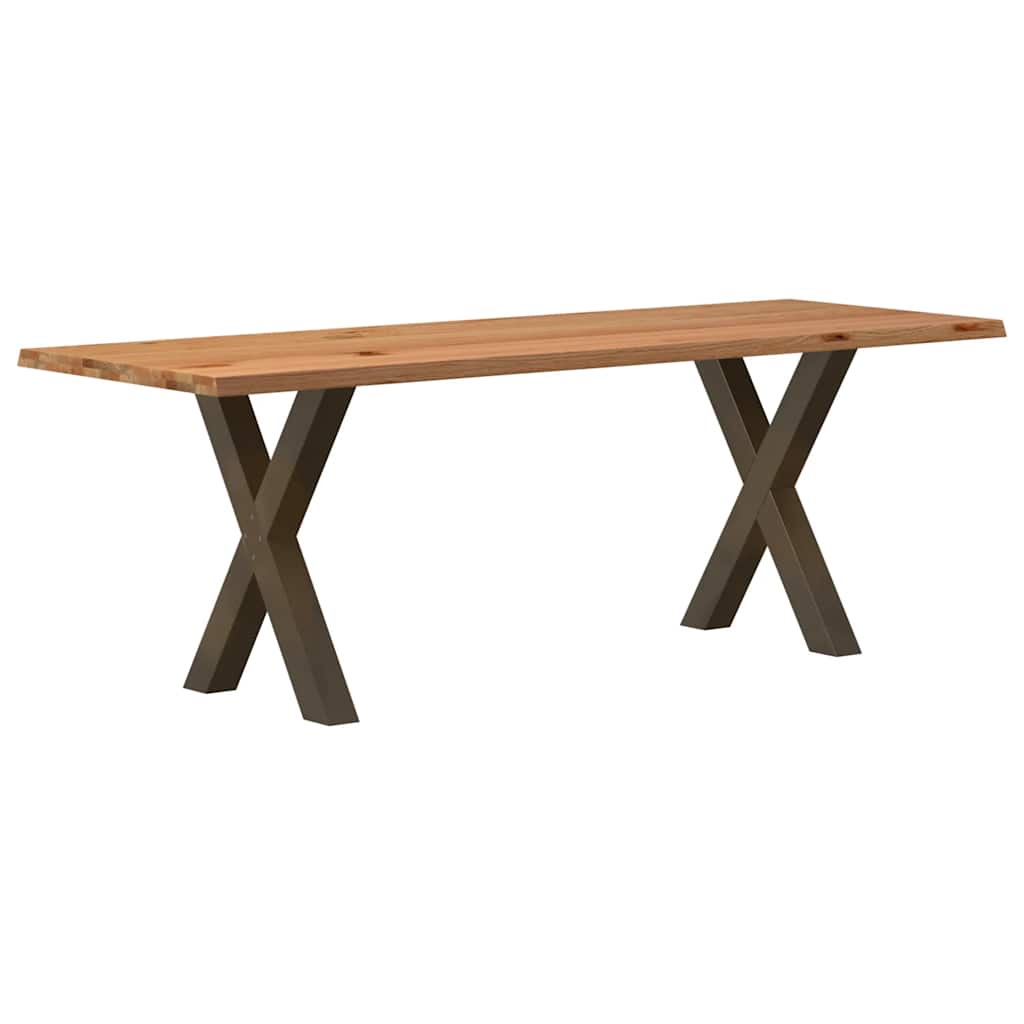 Eettafel Rechthoekig Massief Eikenhout Lichtbruin