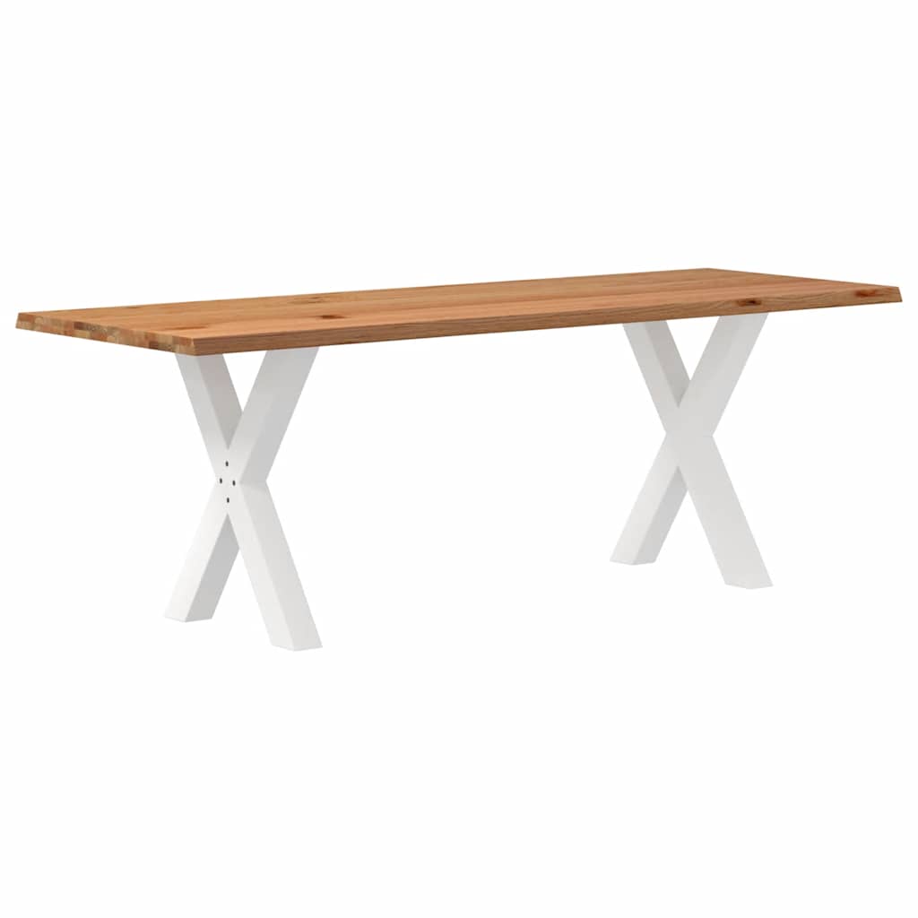 Eettafel Rechthoekig Massief Eikenhout Lichtbruin