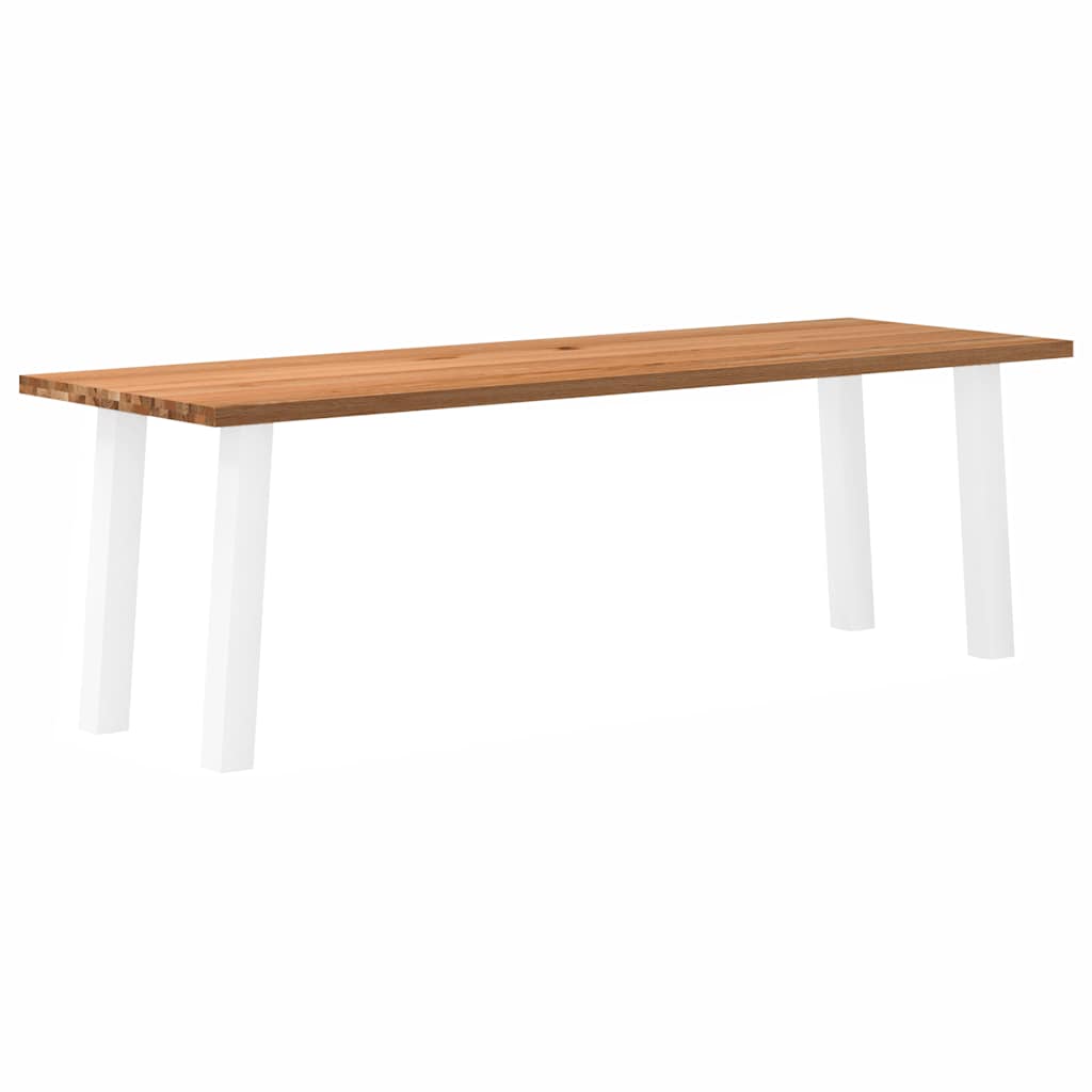 Eettafel Rechthoekig 180X120X74 Cm Massief Eikenhout Lichtbruin Wit