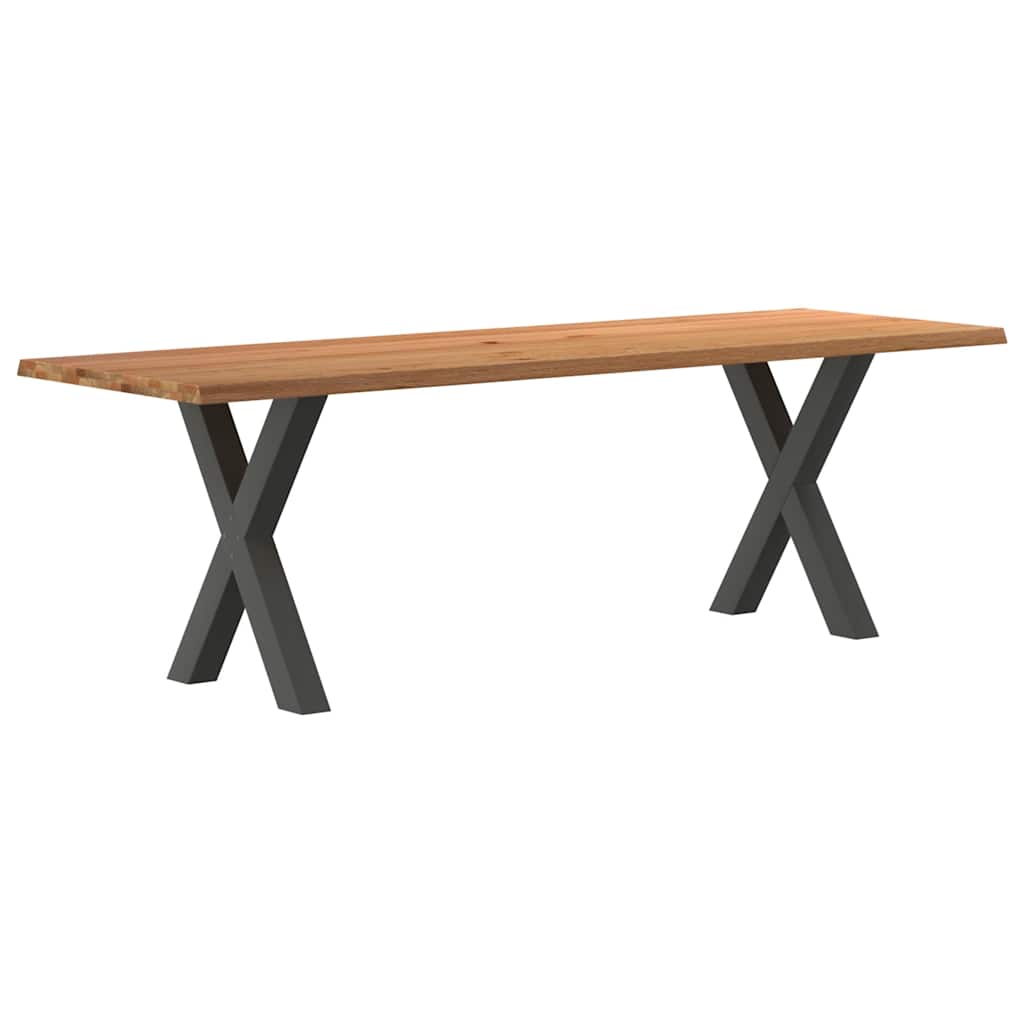 Eettafel Rechthoekig Massief Eikenhout Lichtbruin