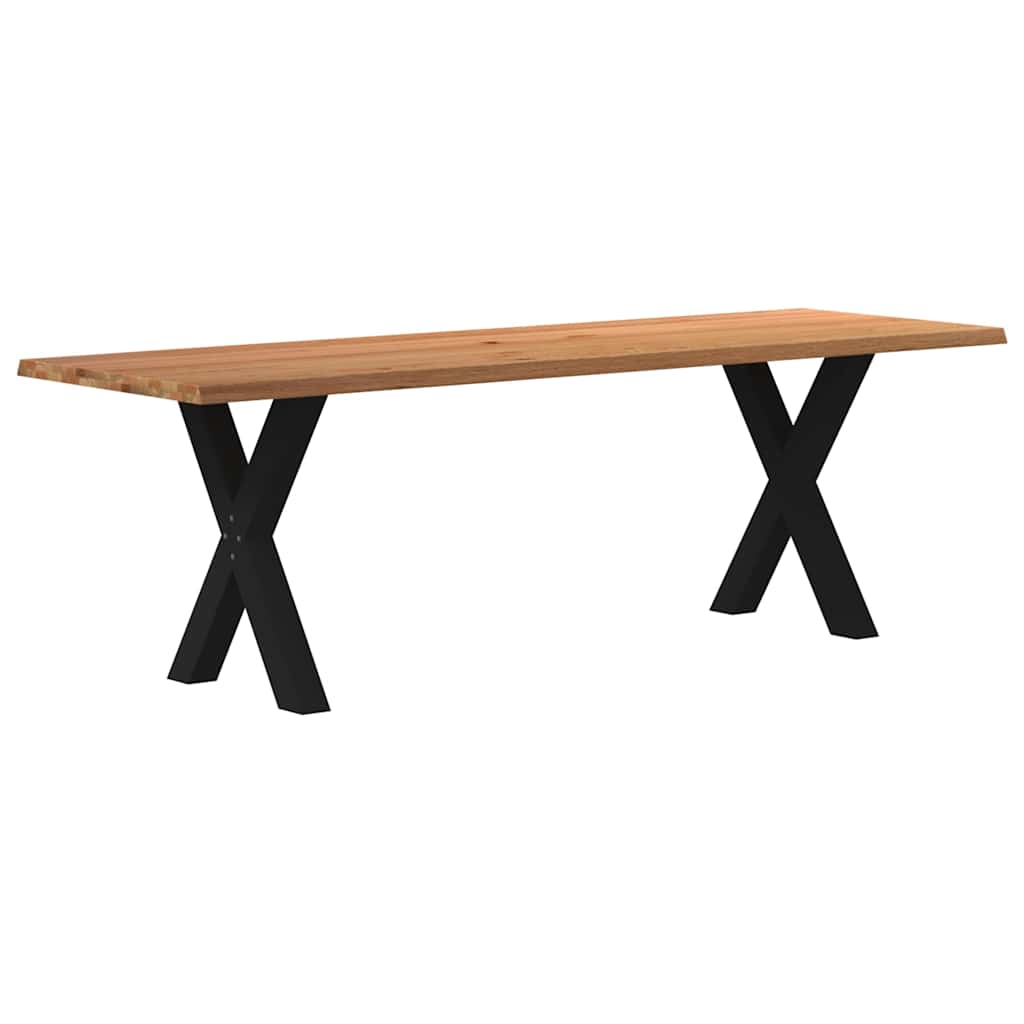 Eettafel Rechthoekig Massief Eikenhout Lichtbruin