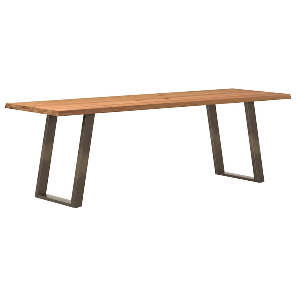 Eettafel Met Levende Rand 180X120X74 Cm Massief Eikenhout Rechthoekig Naturel