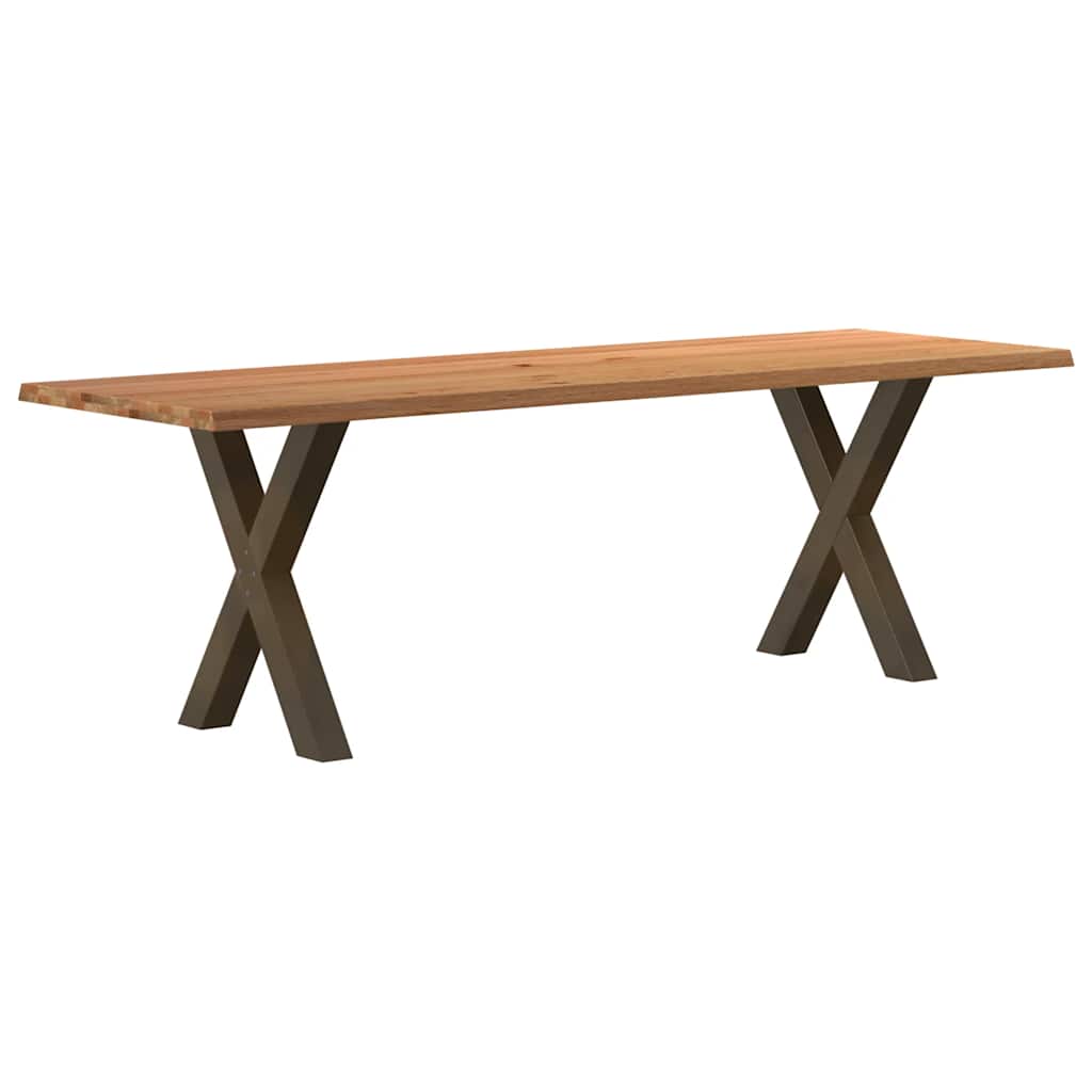 Eettafel Rechthoekig Massief Eikenhout Lichtbruin