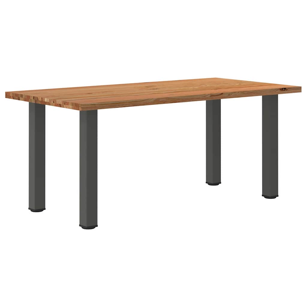 Eettafel Rechthoekig 180X120X74 Cm Massief Eikenhout Lichtbruin Antraciet