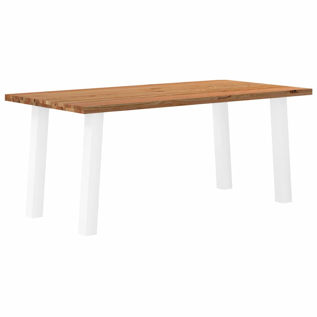 Eettafel Rechthoekig 180X120X74 Cm Massief Eikenhout Lichtbruin Wit