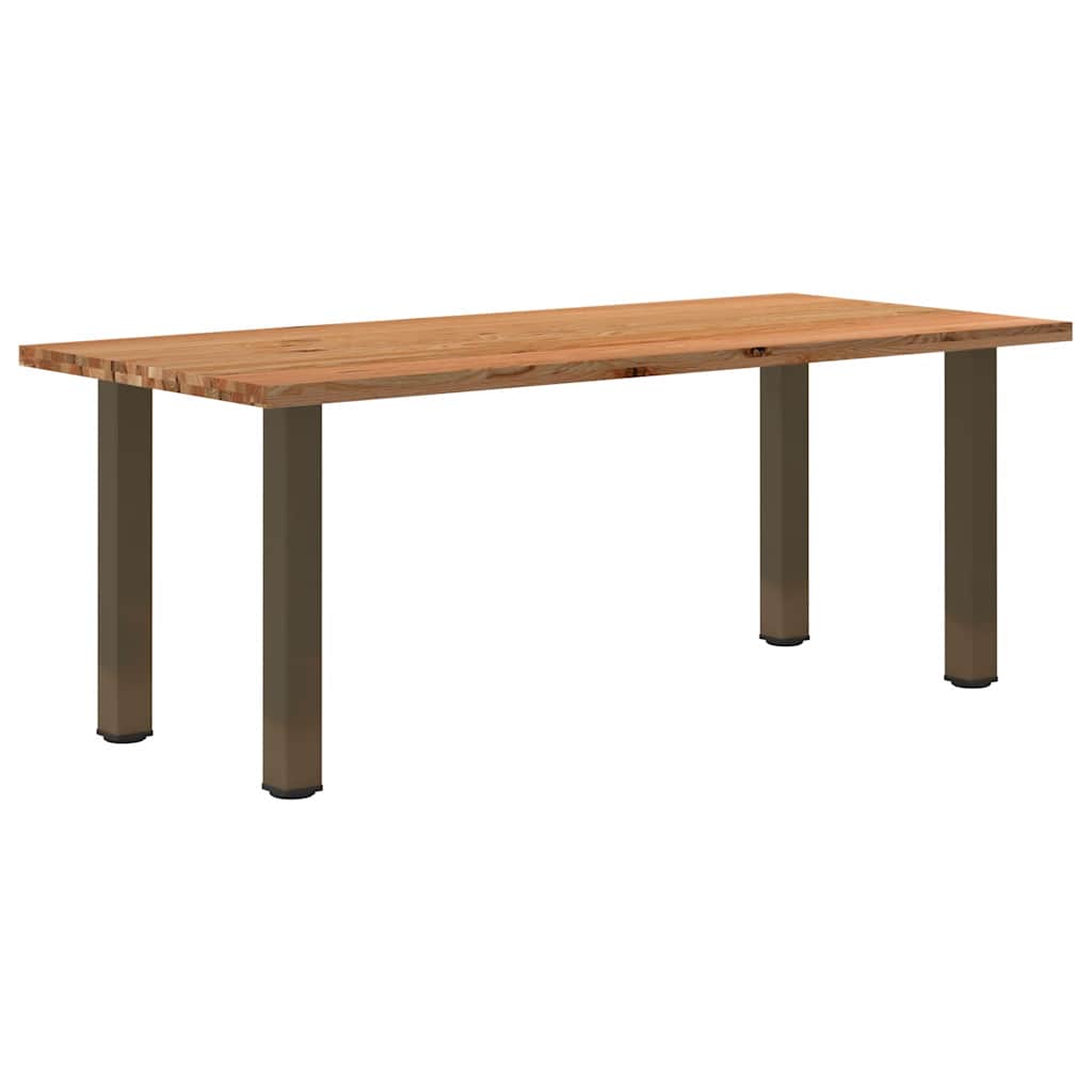Eettafel Rechthoekig 180X120X74 Cm Massief Eikenhout Lichtbruin Naturel