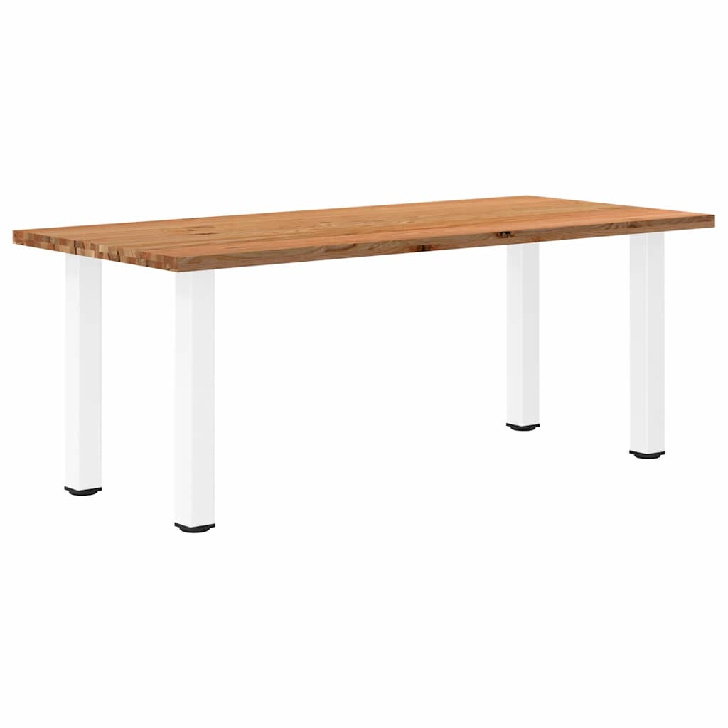 Eettafel Rechthoekig 180X120X74 Cm Massief Eikenhout Lichtbruin Wit