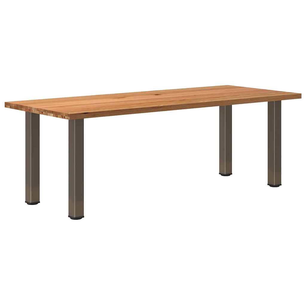 Eettafel Rechthoekig 180X120X74 Cm Massief Eikenhout Lichtbruin Naturel