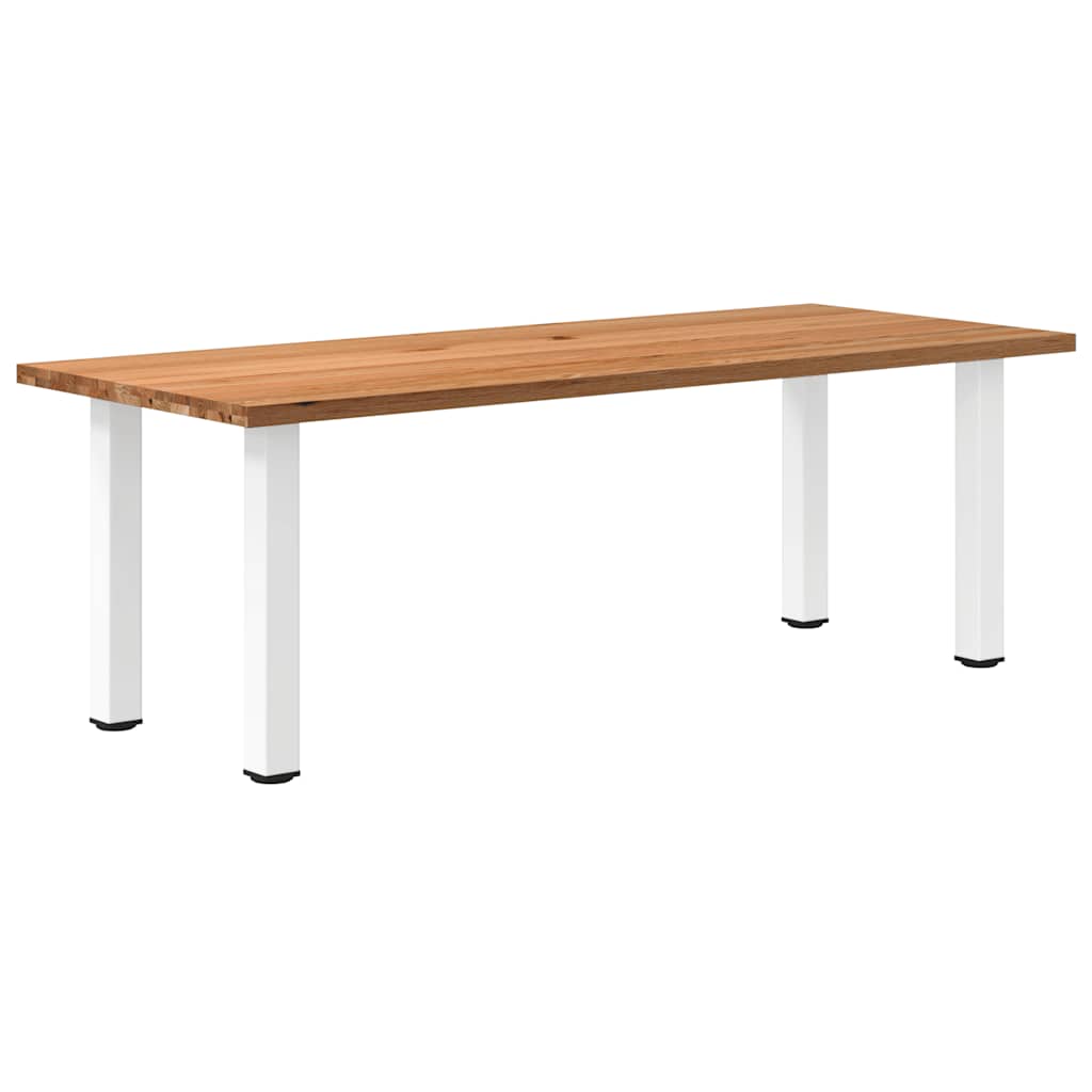 Eettafel Rechthoekig 180X120X74 Cm Massief Eikenhout Lichtbruin Wit