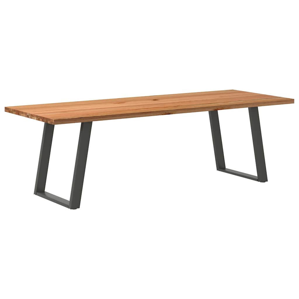 Eettafel Rechthoekig 180X120X74 Cm Massief Eikenhout Lichtbruin Antraciet