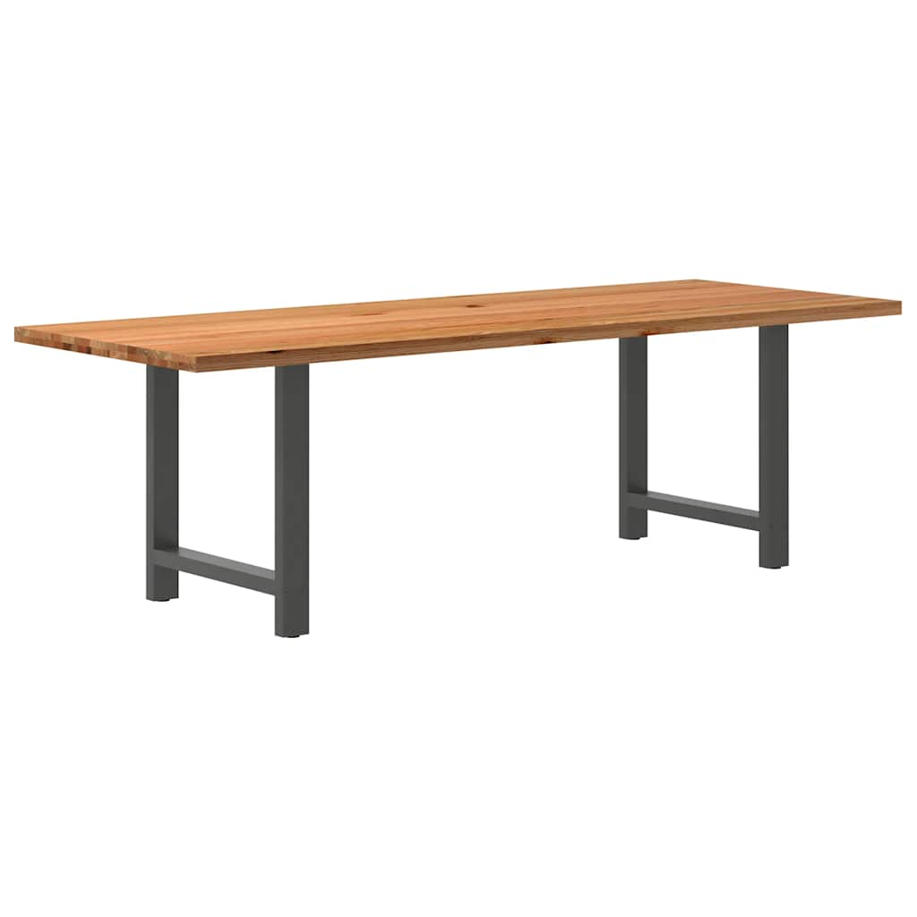 Eettafel Rechthoekig Massief Eikenhout Lichtbruin