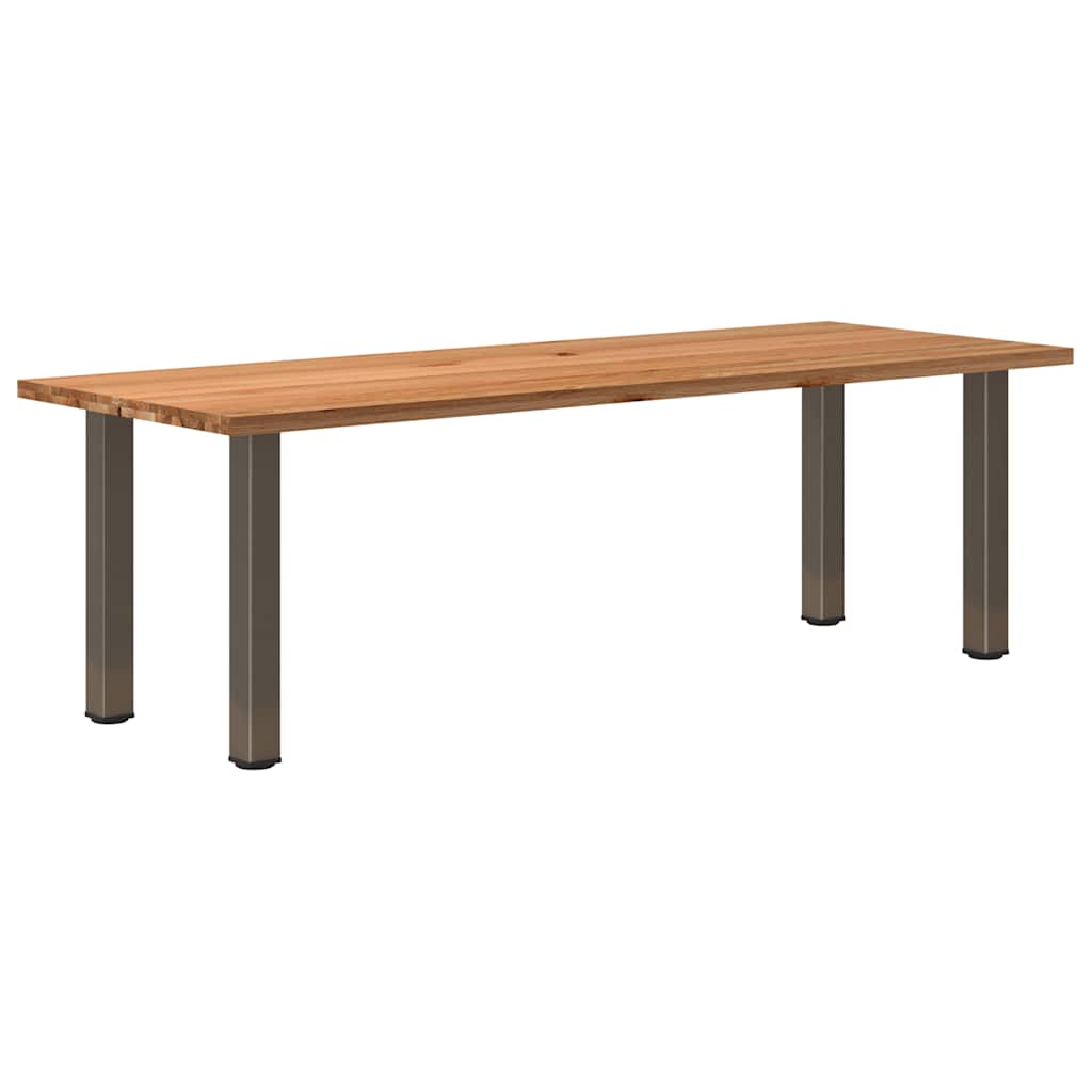 Eettafel Rechthoekig 180X120X74 Cm Massief Eikenhout Lichtbruin Naturel
