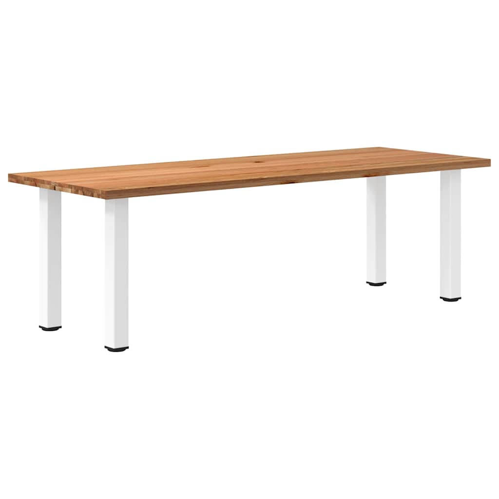Eettafel Rechthoekig 180X120X74 Cm Massief Eikenhout Lichtbruin Wit