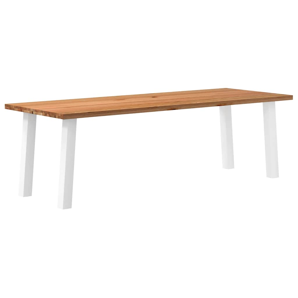 Eettafel Rechthoekig 180X120X74 Cm Massief Eikenhout Lichtbruin Wit