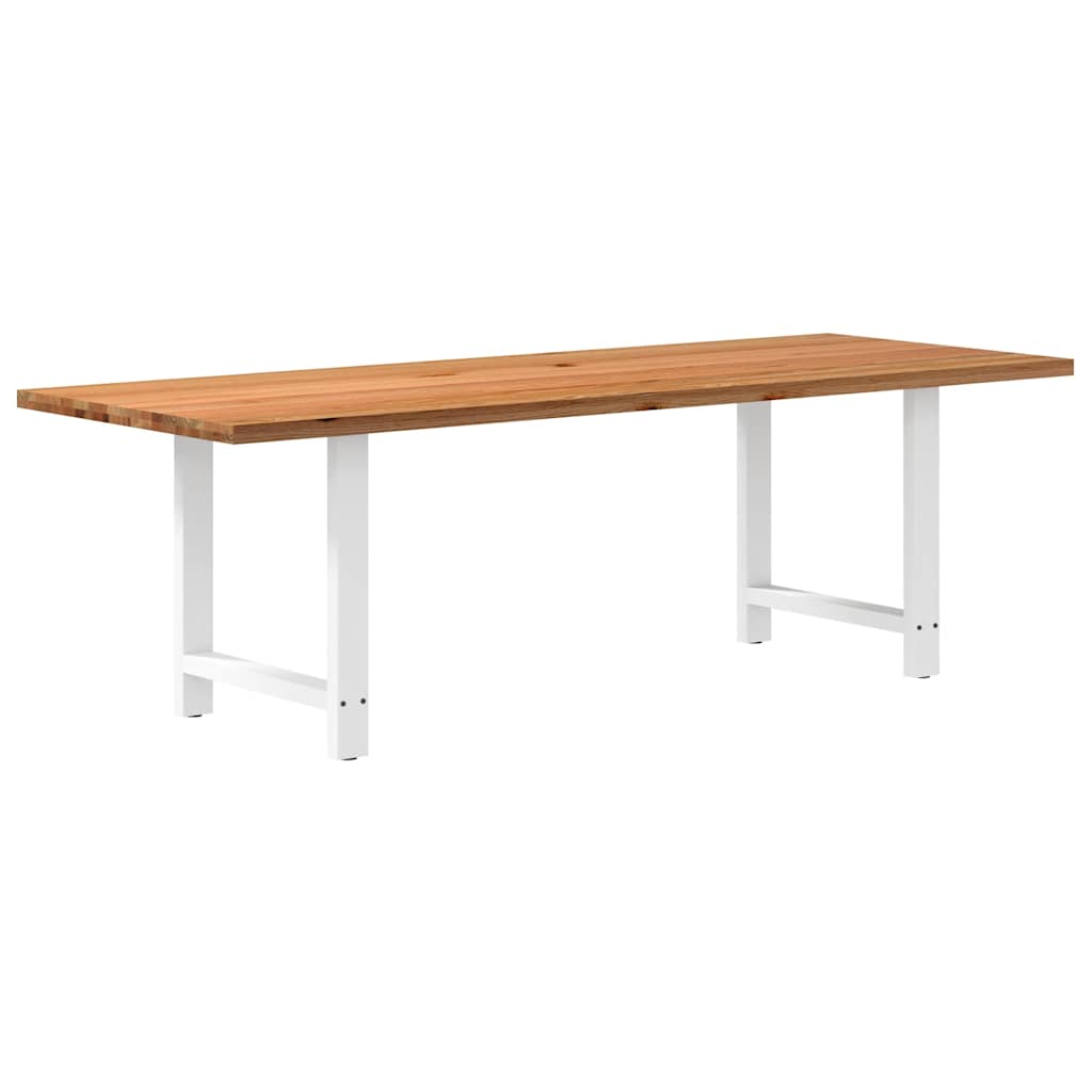 Eettafel Rechthoekig Massief Eikenhout Lichtbruin