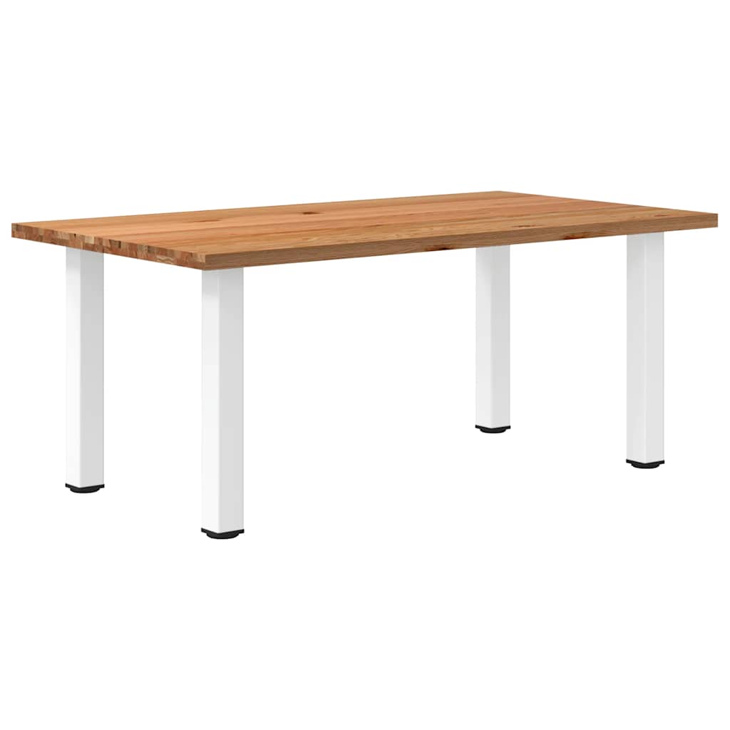 Eettafel Rechthoekig 180X120X74 Cm Massief Eikenhout Lichtbruin Wit