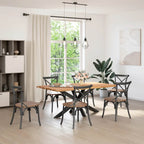 Eettafel Rechthoekig 180X100X74 Cm Massief Eikenhout Lichtbruin