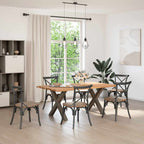 Eettafel Rechthoekig Massief Eikenhout Lichtbruin