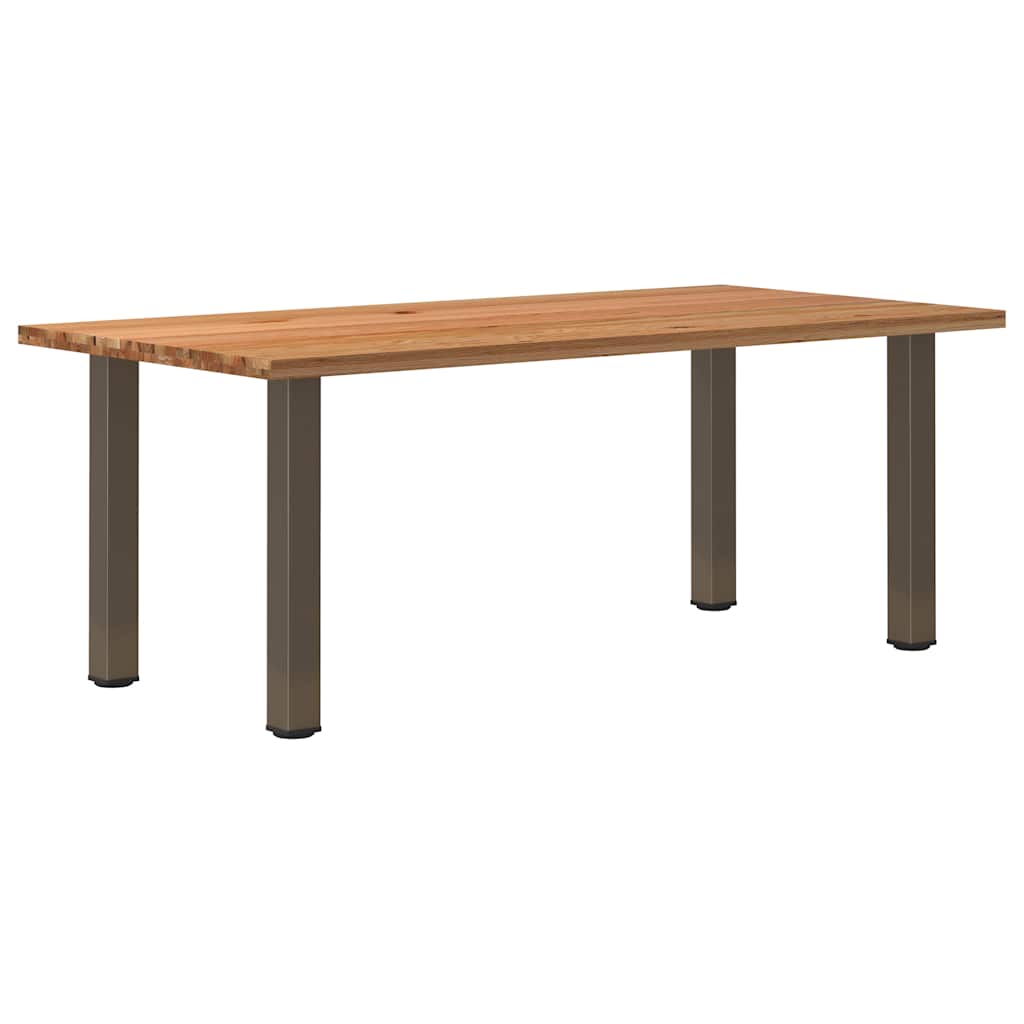 Eettafel Rechthoekig 180X120X74 Cm Massief Eikenhout Lichtbruin Naturel