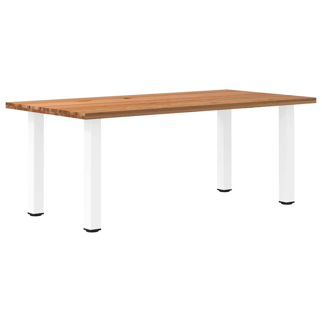 Eettafel Rechthoekig 180X120X74 Cm Massief Eikenhout Lichtbruin Wit