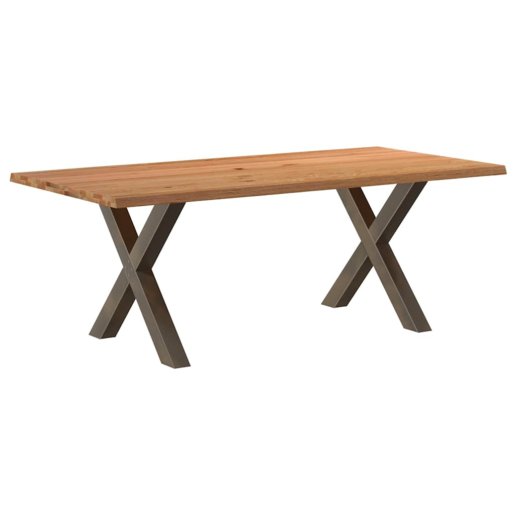 Eettafel Rechthoekig Massief Eikenhout Lichtbruin
