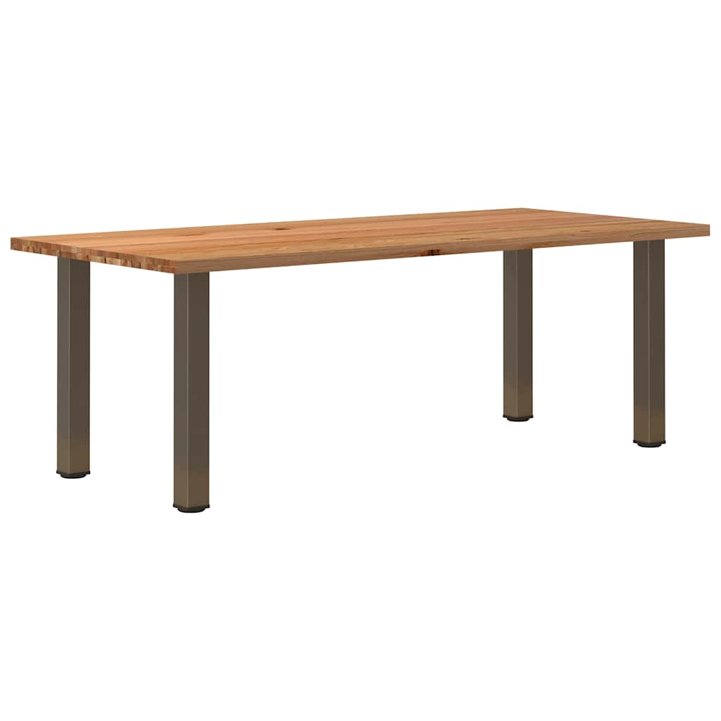 Eettafel Rechthoekig 180X120X74 Cm Massief Eikenhout Lichtbruin Naturel