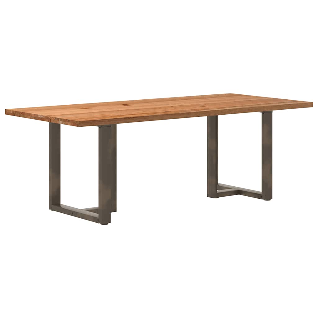 Eettafel Rechthoekig Massief Eikenhout Lichtbruin
